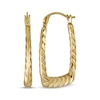 Thumbnail Image 1 of Textured Rectangle Hoop Earrings 14K Yellow Gold
