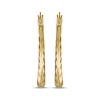 Thumbnail Image 2 of Textured Rectangle Hoop Earrings 14K Yellow Gold
