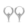 Thumbnail Image 2 of Men's Etched Spike Huggie Hoop Earrings Stainless Steel & Black Ion Plating