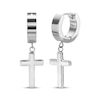 Thumbnail Image 1 of Men's Cross Dangle Huggie Hoop Earrings Stainless Steel