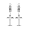 Thumbnail Image 2 of Men's Cross Dangle Huggie Hoop Earrings Stainless Steel