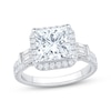 Thumbnail Image 1 of Now + Forever Lab-Grown Diamonds Princess-Cut Halo Engagement Ring 3-7/8 ct tw 14K White Gold