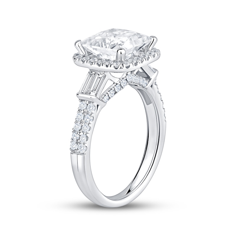 Main Image 2 of Now + Forever Lab-Grown Diamonds Princess-Cut Halo Engagement Ring 3-7/8 ct tw 14K White Gold