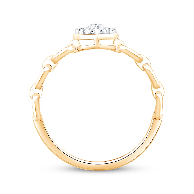 Main Image 2 of KAY Lab-Grown Diamonds Multi-Stone Heart Chain Link Promise Ring 1/5 ct tw 10K Yellow Gold