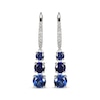 Thumbnail Image 2 of Blue & White Lab-Created Sapphire Three-Stone Drop Earrings Sterling Silver
