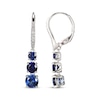 Thumbnail Image 3 of Blue & White Lab-Created Sapphire Three-Stone Drop Earrings Sterling Silver