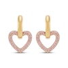 Thumbnail Image 2 of STUDIO BY KAY Pink Lab-Created Sapphire Heart Hoop Earrings 24K Yellow Gold Vermeil Sterling Silver