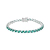 Thumbnail Image 1 of STUDIO BY KAY Marquise-Cut Lab-Created Emerald Tilted Line Bracelet Sterling Silver 7.25"