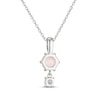 Thumbnail Image 3 of Lab-Created Opal & White Lab-Created Sapphire Drop Necklace Sterling Silver 18"