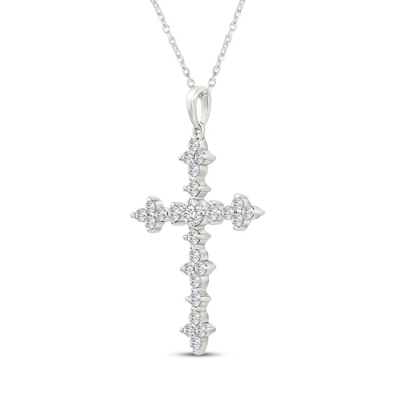 Main Image 2 of KAY Lab-Grown Diamonds Cross Necklace 1 ct tw Sterling Silver 18"