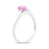 Thumbnail Image 2 of Pear-Shaped Pink Lab-Created Sapphire & White Lab-Created Sapphire Ring Sterling Silver