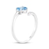 Thumbnail Image 2 of Emerald-Cut Swiss Blue Topaz & White Lab-Created Sapphire Deconstructed Ring Sterling Silver