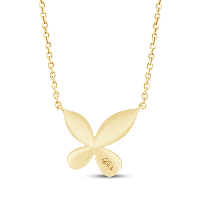 Main Image 3 of Monique Lhuillier Bliss Lab-Grown Diamond Accent Butterfly Necklace 24K Yellow Gold Vermeil Sterling Silver 18"