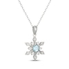 Thumbnail Image 2 of Swiss Blue Topaz & White Lab-Created Sapphire Snowflake Necklace Sterling Silver 18"