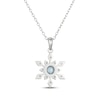 Thumbnail Image 3 of Swiss Blue Topaz & White Lab-Created Sapphire Snowflake Necklace Sterling Silver 18"