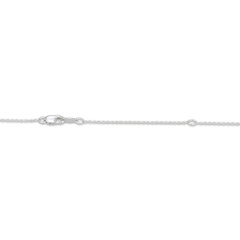 Main Image 4 of Swiss Blue Topaz & White Lab-Created Sapphire Snowflake Necklace Sterling Silver 18"