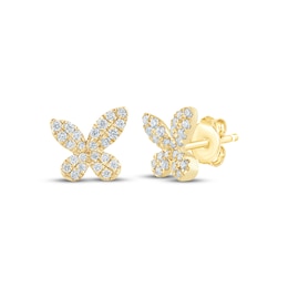 Monique Lhuillier Bliss Lab-Grown Diamond Butterfly Stud Earrings 1/4 ct tw 24K Yellow Gold Vermeil Sterling Silver