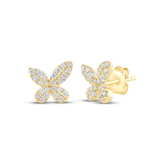 Monique Lhuillier Bliss Lab-Grown Diamond Butterfly Stud Earrings 1/4 ct tw 24K Yellow Gold Vermeil Sterling Silver