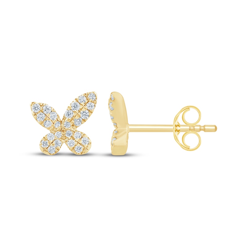 Main Image 3 of Monique Lhuillier Bliss Lab-Grown Diamond Butterfly Stud Earrings 1/4 ct tw 24K Yellow Gold Vermeil Sterling Silver