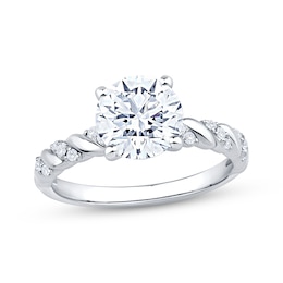 Now + Forever Lab-Grown Diamonds Round-Cut Twist Shank Engagement Ring 2-1/15 ct tw 14K White Gold