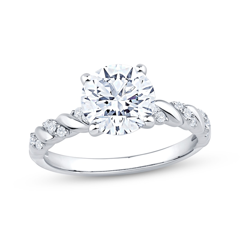 Main Image 1 of Now + Forever Lab-Grown Diamonds Round-Cut Twist Shank Engagement Ring 2-1/15 ct tw 14K White Gold