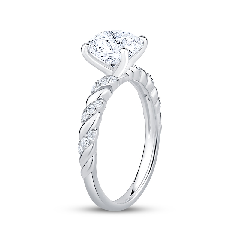 Main Image 2 of Now + Forever Lab-Grown Diamonds Round-Cut Twist Shank Engagement Ring 2-1/15 ct tw 14K White Gold