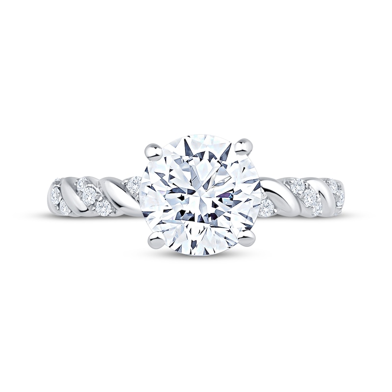 Main Image 3 of Now + Forever Lab-Grown Diamonds Round-Cut Twist Shank Engagement Ring 2-1/15 ct tw 14K White Gold