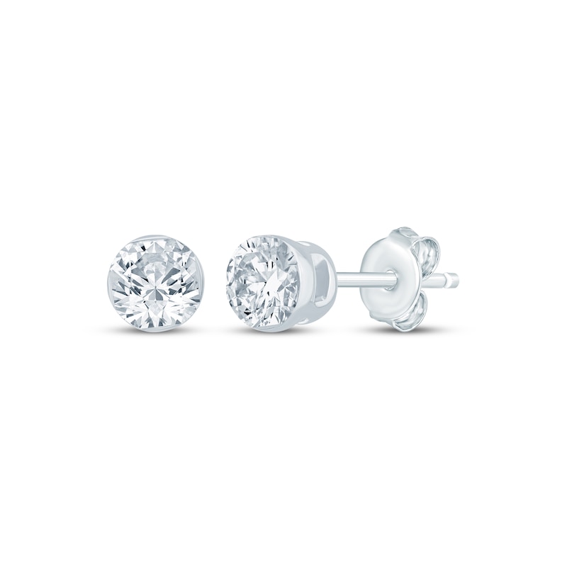 Main Image 1 of KAY Lab-Grown Diamonds Round-Cut Solitaire Stud Earrings 1/2 ct tw 10K White Gold (F/SI2)