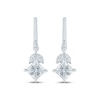 Thumbnail Image 2 of Monique Lhuillier Bliss Princess-Cut Lab-Grown Diamond Drop Earrings 1-1/5 ct tw Platinum-Plated Sterling Silver