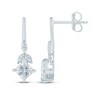 Thumbnail Image 3 of Monique Lhuillier Bliss Princess-Cut Lab-Grown Diamond Drop Earrings 1-1/5 ct tw Platinum-Plated Sterling Silver