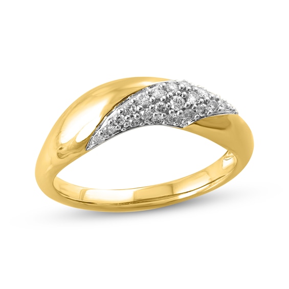 STUDIO BY KAY Lab-Grown Diamond Swirl Fashion Ring 1/5 ct tw 24K Yellow Gold Vermeil Sterling Silver