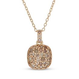 Neil Lane Desert Diamonds Cushion-Shaped Scatter Drop Necklace 3/8 ct tw 10K Yellow Gold 18"