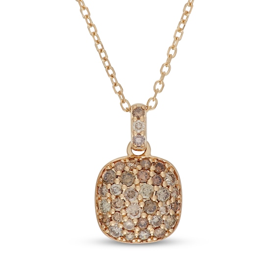 Neil Lane Desert Diamonds Cushion-Shaped Scatter Drop Necklace 3/8 ct tw 10K Yellow Gold 18"