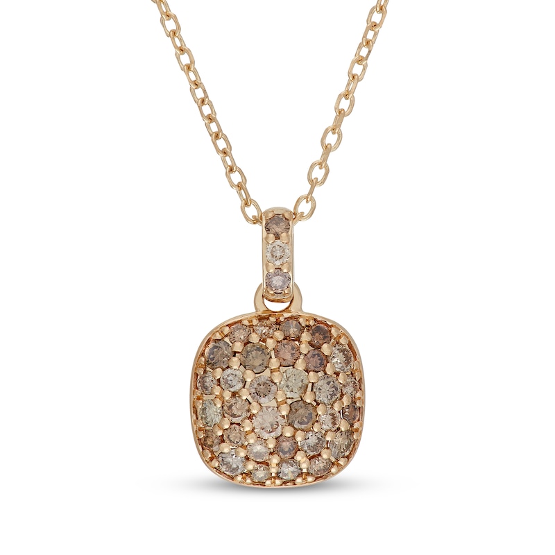 Main Image 1 of Neil Lane Desert Diamonds Cushion-Shaped Scatter Drop Necklace 3/8 ct tw 10K Yellow Gold 18"