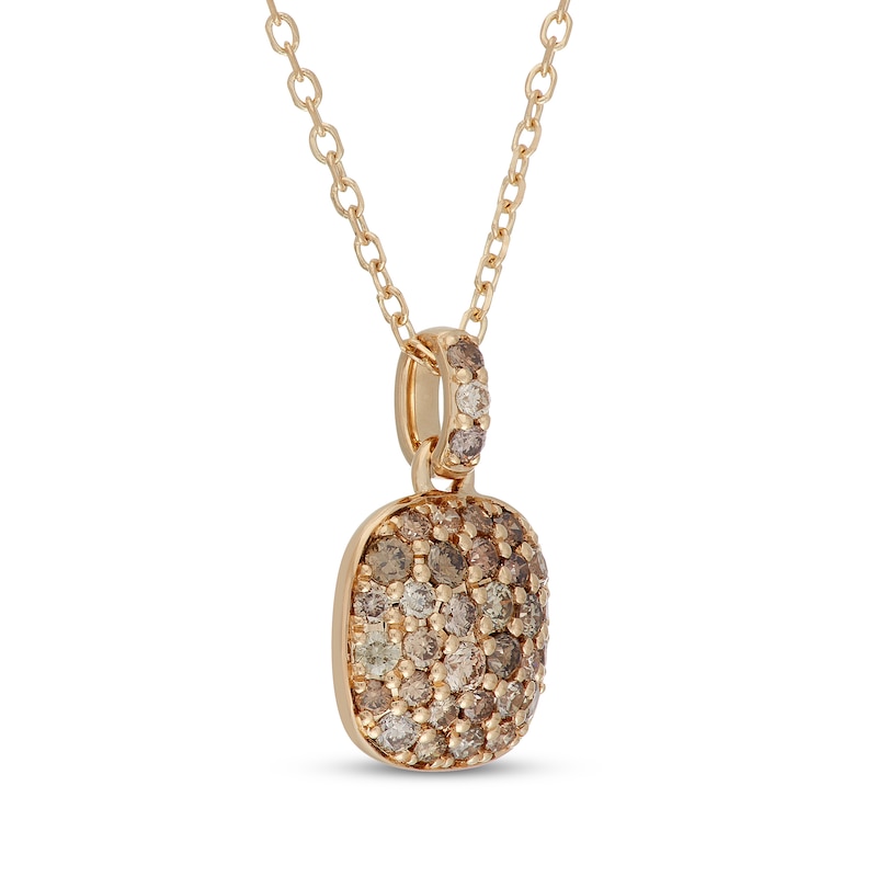 Main Image 2 of Neil Lane Desert Diamonds Cushion-Shaped Scatter Drop Necklace 3/8 ct tw 10K Yellow Gold 18"