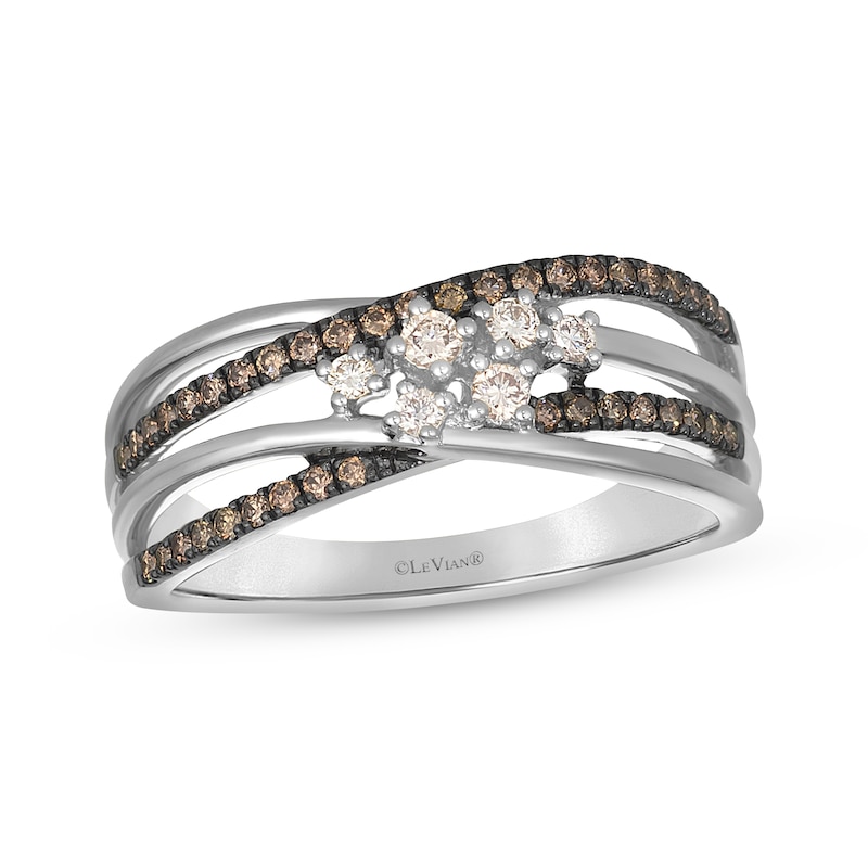 Main Image 1 of Le Vian Desert Diamonds Crossover Ring 1/3 ct tw 14K Vanilla Gold