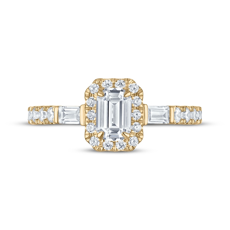 Main Image 3 of KAY Signature Collection Emerald-Cut Diamond Halo Engagement Ring 1 ct tw 14K Yellow Gold