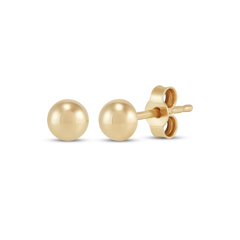 Main Image 1 of Half-Ball Stud Earrings 14K Yellow Gold 4mm