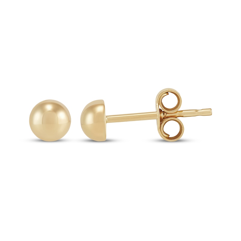 Main Image 3 of Half-Ball Stud Earrings 14K Yellow Gold 4mm