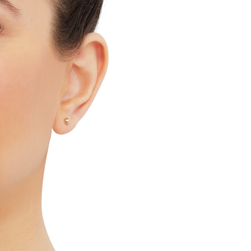 Main Image 4 of Half-Ball Stud Earrings 14K Yellow Gold 4mm