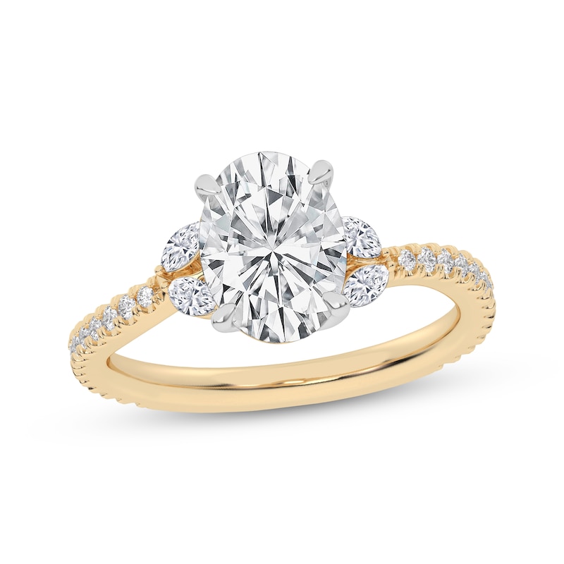 Main Image 1 of Now + Forever Lab-Grown Diamonds Oval-Cut Engagement Ring 2-1/3 ct tw 14K Yellow Gold