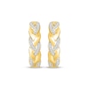 Thumbnail Image 2 of Diamond Braided Hoop Earrings 1/6 ct tw 24K Yellow Gold Vermeil Sterling Silver
