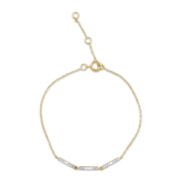 KAY Lab-Grown Diamonds Bar Bracelet Diamond Accent 14K Yellow Gold-Plated Sterling Silver 7.25"
