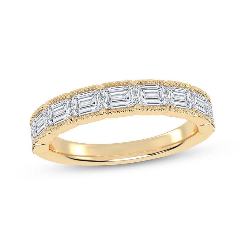 Main Image 1 of Now + Forever Lab-Grown Diamonds Emerald-Cut Anniversary Ring 1-3/8 ct tw 14K Yellow Gold