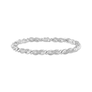 Diamond Accent Infinity Bracelet Sterling Silver 7.5"