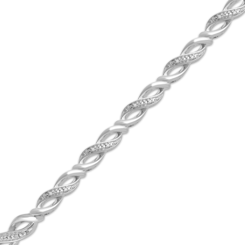 Main Image 2 of Diamond Accent Infinity Bracelet Sterling Silver 7.5"