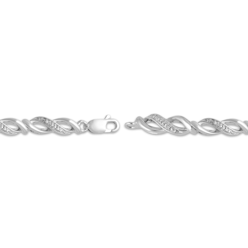 Main Image 3 of Diamond Accent Infinity Bracelet Sterling Silver 7.5"