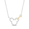 Thumbnail Image 1 of Disney Treasures Mickey Mouse Link Necklace 1/10 ct tw Sterling Silver & 10K Yellow Gold 18"