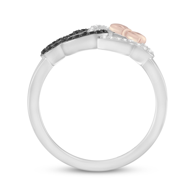 Main Image 3 of Disney Treasures Mickey & Minnie Mouse Diamond Ring 1/4 ct tw Sterling Silver & 10K Rose Gold