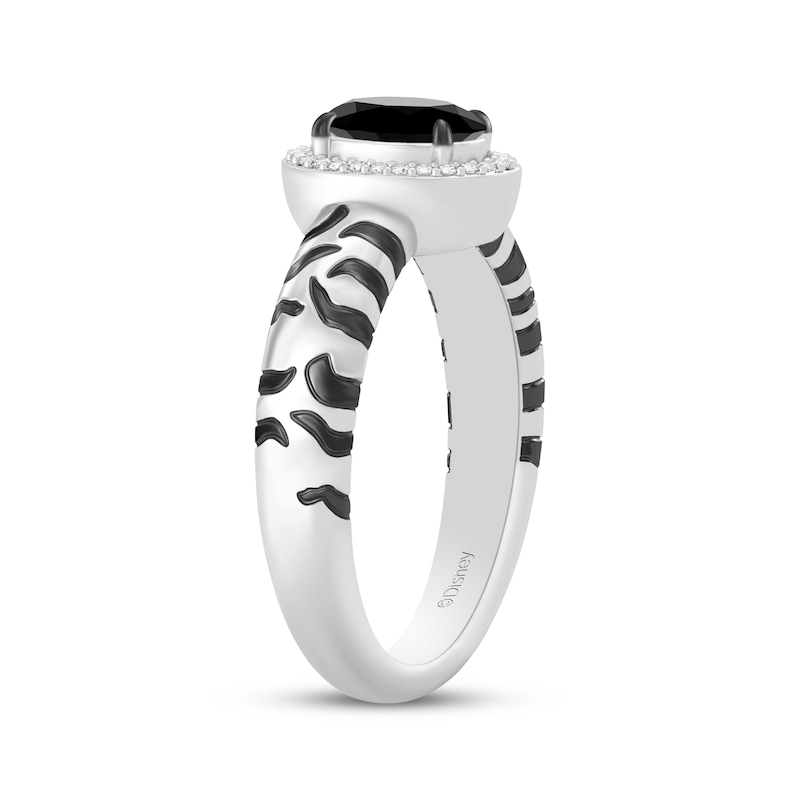 Main Image 2 of Disney Treasures The Lion King Oval-Cut Black Onyx & Diamond Ring 1/20 ct tw Sterling Silver